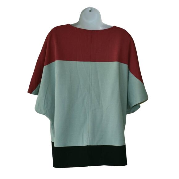 A8 Auth ST JOHN Milano Knit Colorblock Batwing Zip Up Cardigan Sweater Sz M $350 - Picture 6 of 9